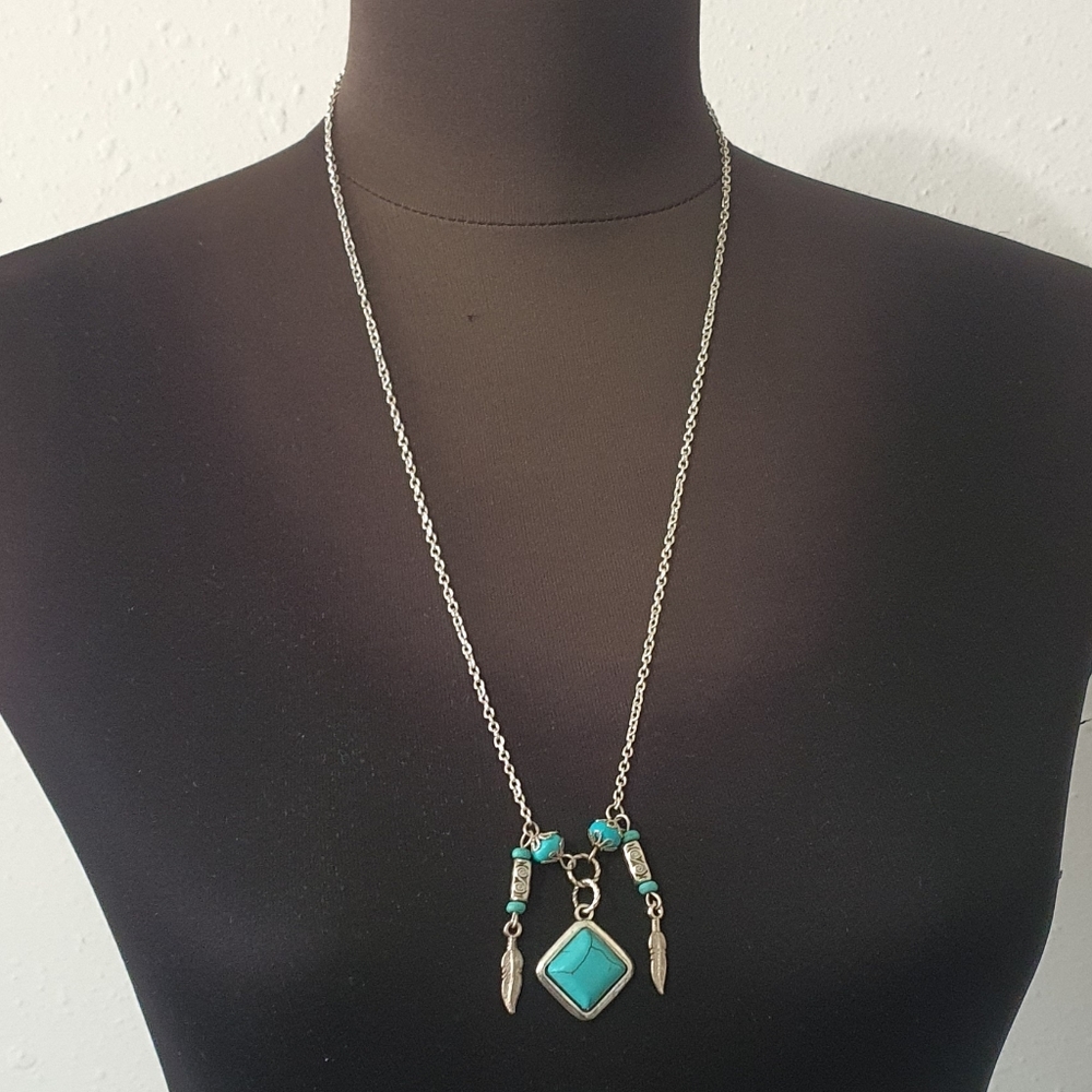 Handmade Boho Feather Necklace
